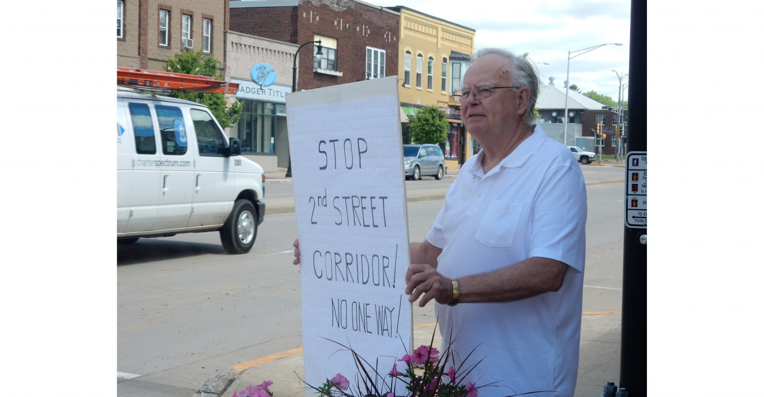 Carl Scott protest one-way street second corridor downtown master plan marshfield