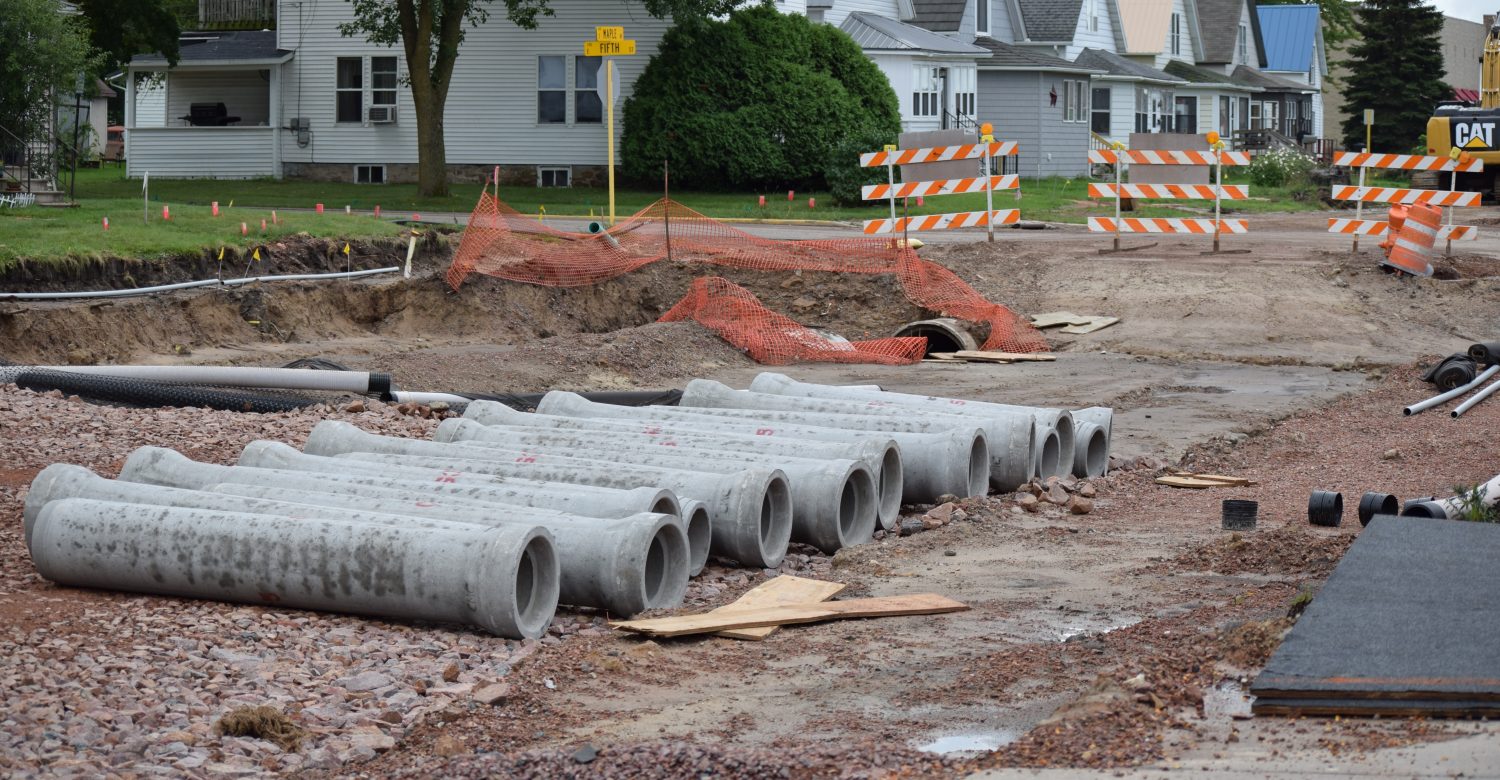 maple avenue reconstruction fourth fifth street rogers cinema sewer pipe