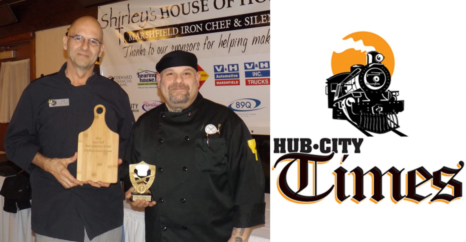 Chef Joe Jirschele, left, and his assistant Robert Kasten won the Iron Chef award for best flavor representing Libby McNeill’s. The event raised over $50,000 for domestic violence shelter Shirley’s House of Hope.