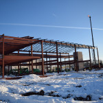 The frame of the new Everett Roehl Marshfield Public Library.