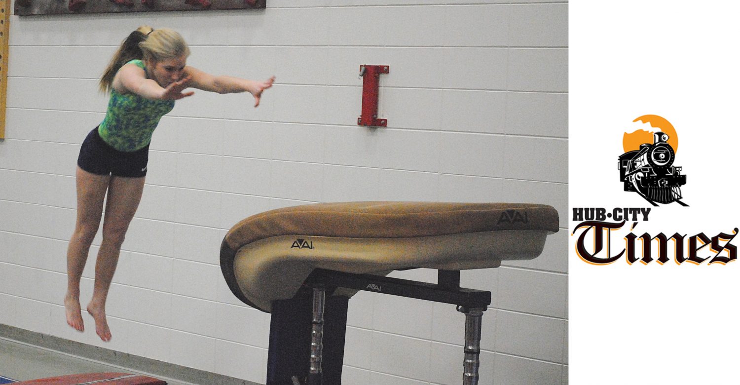 Emma Haugen vault WIAA State Gymnastics Championships marshfield high school tigers