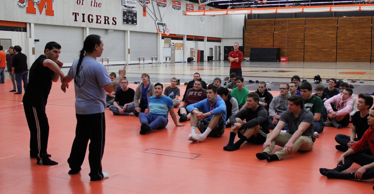 Safety After High School Instructors from Ki Nagare Dojo taught students aspects of self-defense as part of an educational program about sexual assault.