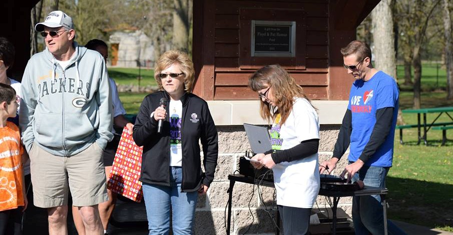Brittany Zimmermann's mother, Jean, speaks at the Marshfield Area Pet Shelter fundraiser Paws for Brittany on Saturday, May 7.
