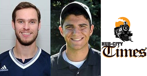 Austin Littmann, left, and Josh Berres, both from UW-Stout, are two athletes featured in this edition of Hub City Times' college sports roundup.