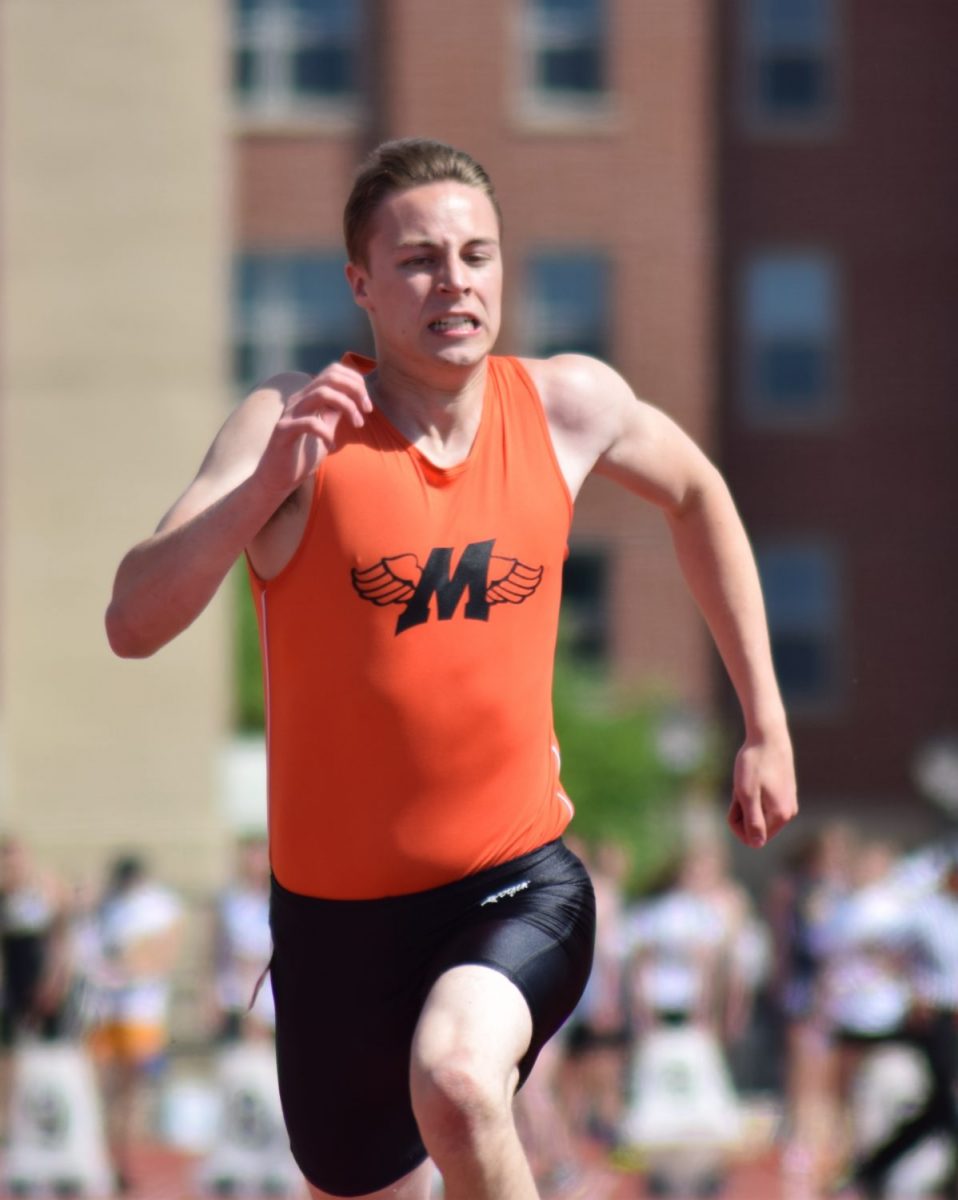 Calden Wojt competes the 100-meter dash preliminaries at the 2016 WIAA State Track & Field Championships at the University of Wisconsin-La Crosse on June 3. He finished in 11.58 seconds and did not qualify for finals.