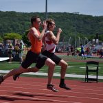 Marshfield’s Calden Wojt battles in the Division 1 boys 200-meter preliminaries at the WIAA State Track & Field Championships on Friday at the University of Wisconsin-La Crosse. Wojt qualified fourth in the event and will run in the finals on Saturday.