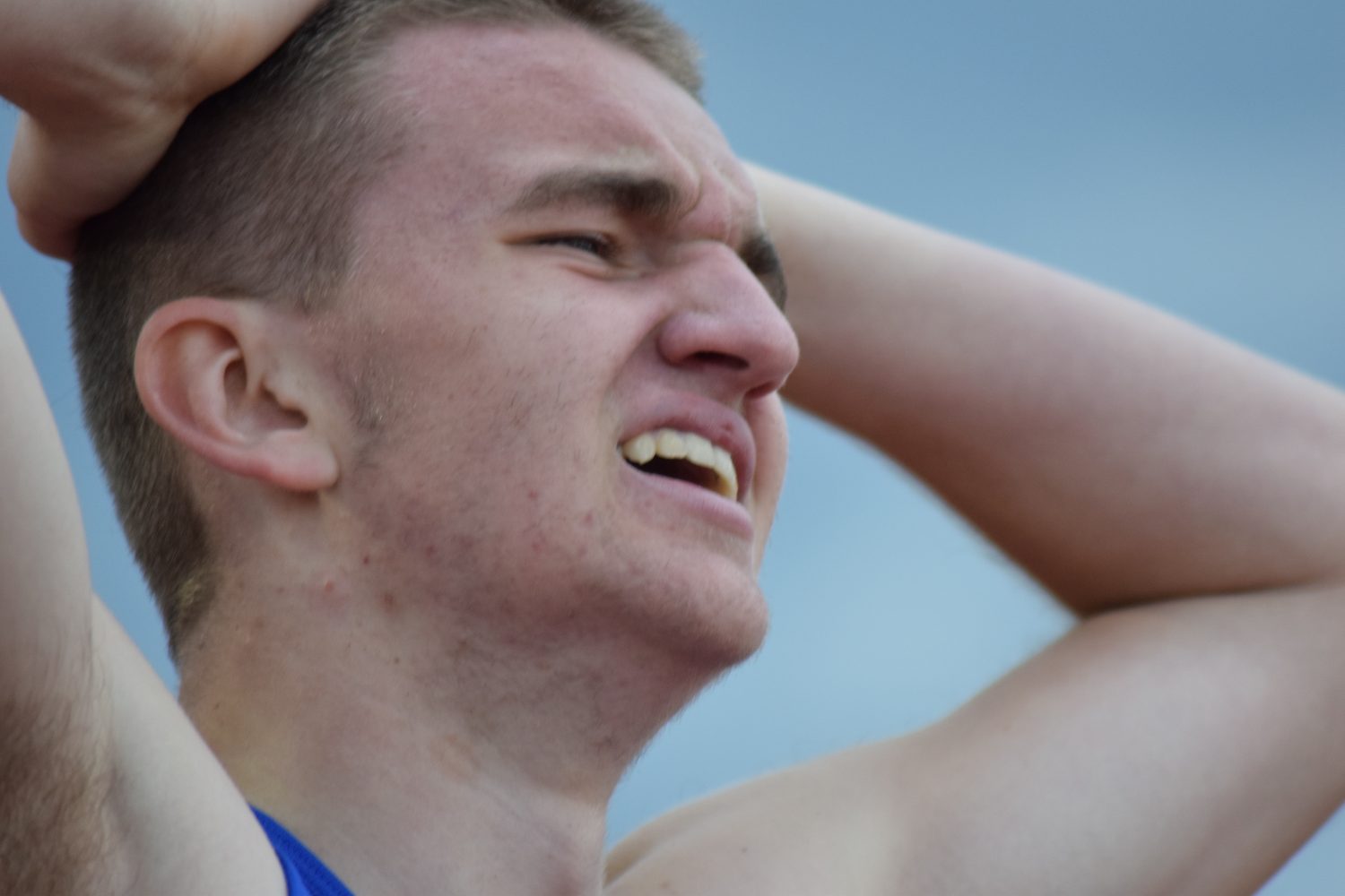 Auburndale sprinter Carver Empey reacts after running in the 400-meter dash at the 2016 WIAA State Track & Field Championships at the University of Wisconsin-La Crosse on June 3. He finished with a time of 53.40.