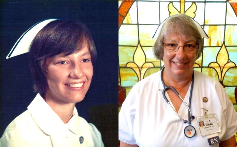 Then and now: Kathleen McCaffery at the start and end of her nursing career at Minsitry Saint Joseph's Hospital in Marshfield.