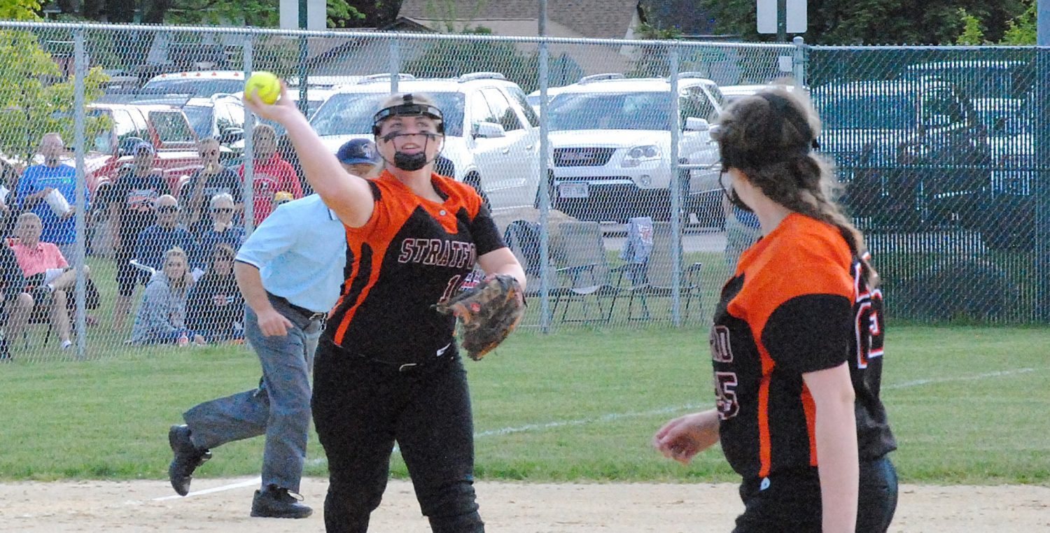 Stratford Tigers third baseman Kaylee Geiger, left, was one of three Tigers to earn first-team All-Marawood Conference South Division softball honors.