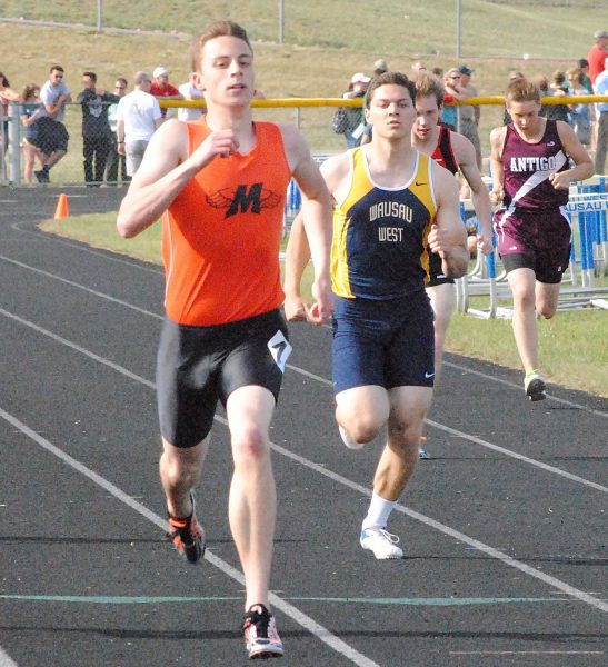 Marshfield senior Calden Wojt competes in the 100-meter dash at the WIAA Division 1 track regional at Wausau West on May 23. Wojt will run in the 100, 200, and 400 meters at the WIAA State Track & Field Championships at the University of Wisconsin-La Crosse on Friday and Saturday.
