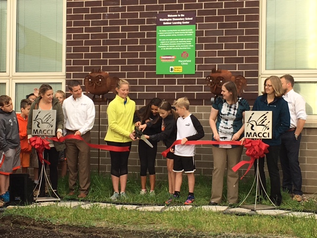 A ceremony was held to signal the opening of the Washington Elementary Outdoor Learning Center. Submitted photo.