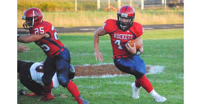 Spencer/Columbus junior Hunter Luepke carries the ball during a game earlier this season against Stanley-Boyd. Luepke was named to the All-North Central Region football team at both running back and inside linebacker by the Wisconsin Football Coaches Association.