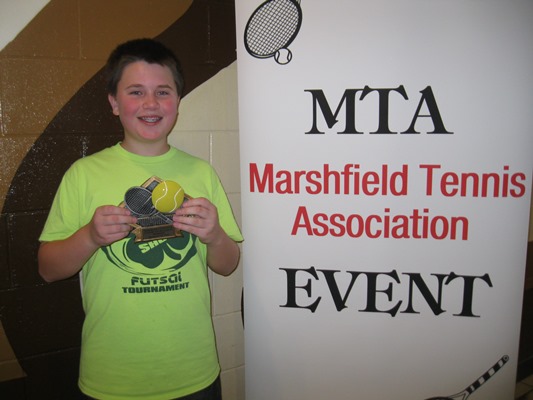 Ryan Paulman won the first event of the Marshfield Tennis Association Winter Junior Tournament Series on Dec. 16 at the Marshfield City Hall indoor court.