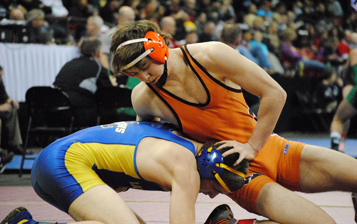 Stratford’s Mason Kauffman, right, is one of six returning state tournament medal winners for the Tigers this season.