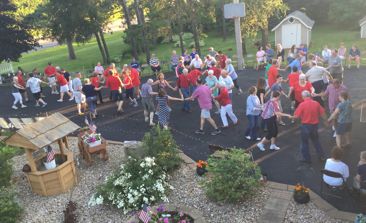 Pictured is the Marshfield HoeDowners' 2016 Club Picnic/Driveway Dance hosted by Terry and Cindy Prust.