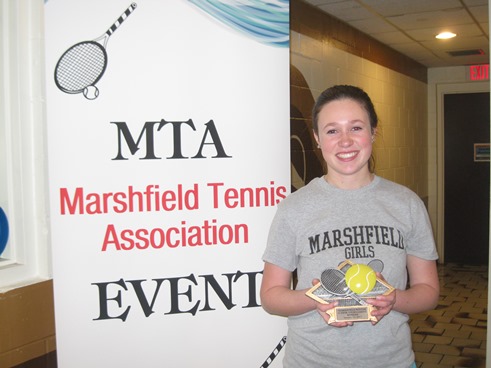 Ashley Schultz took first place at the second Marshfield Tennis Association youth winter series event on Jan. 13.