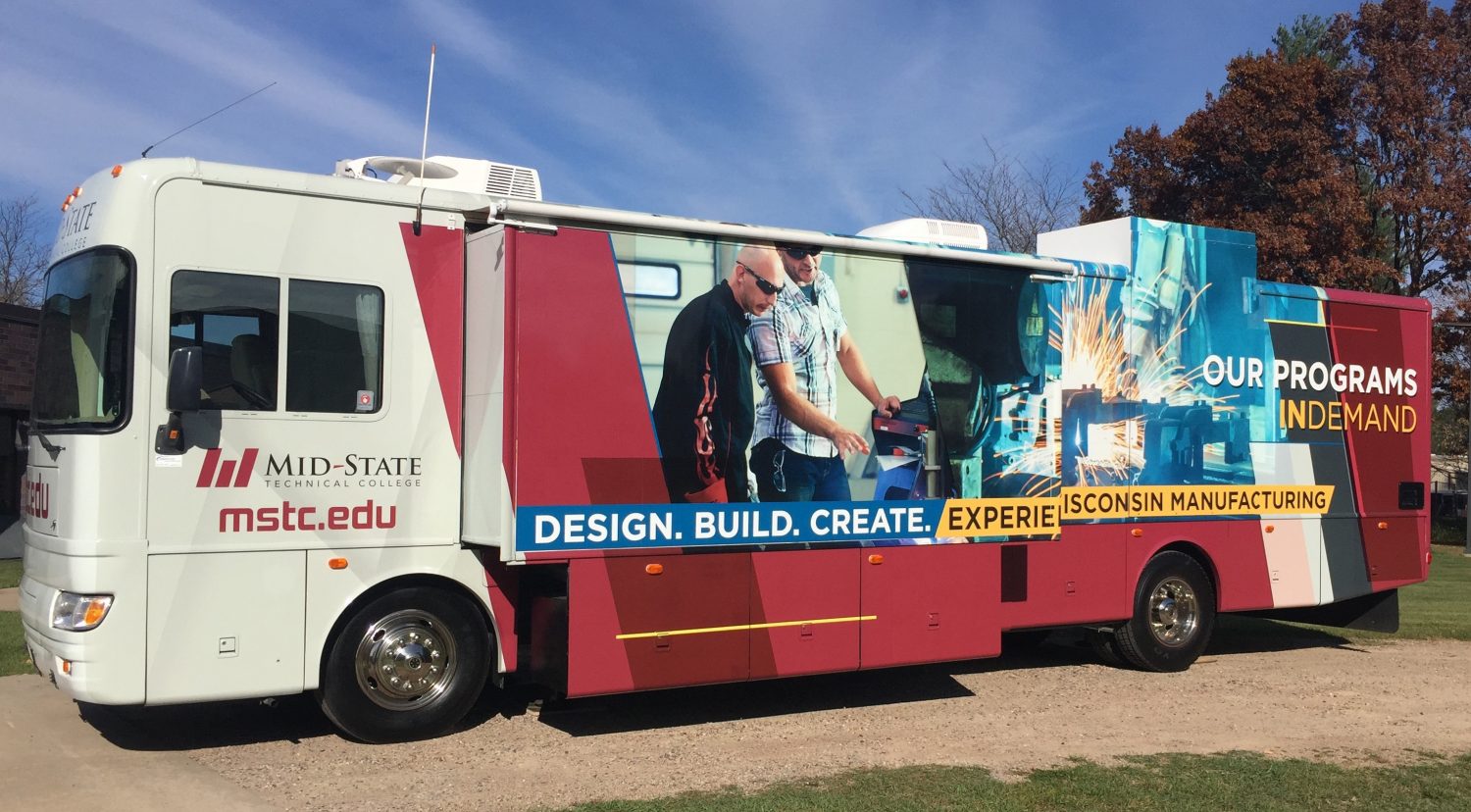 Mid-State Tehcnical College's mobile MIKE lab provides an interactive manufacturing experience.
