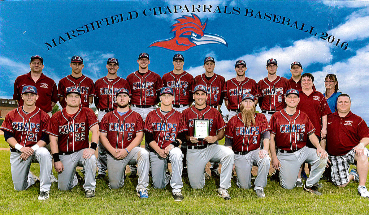 The Marshfield Chaparrals pose with their 2016 Best of Marshfield award plaque.