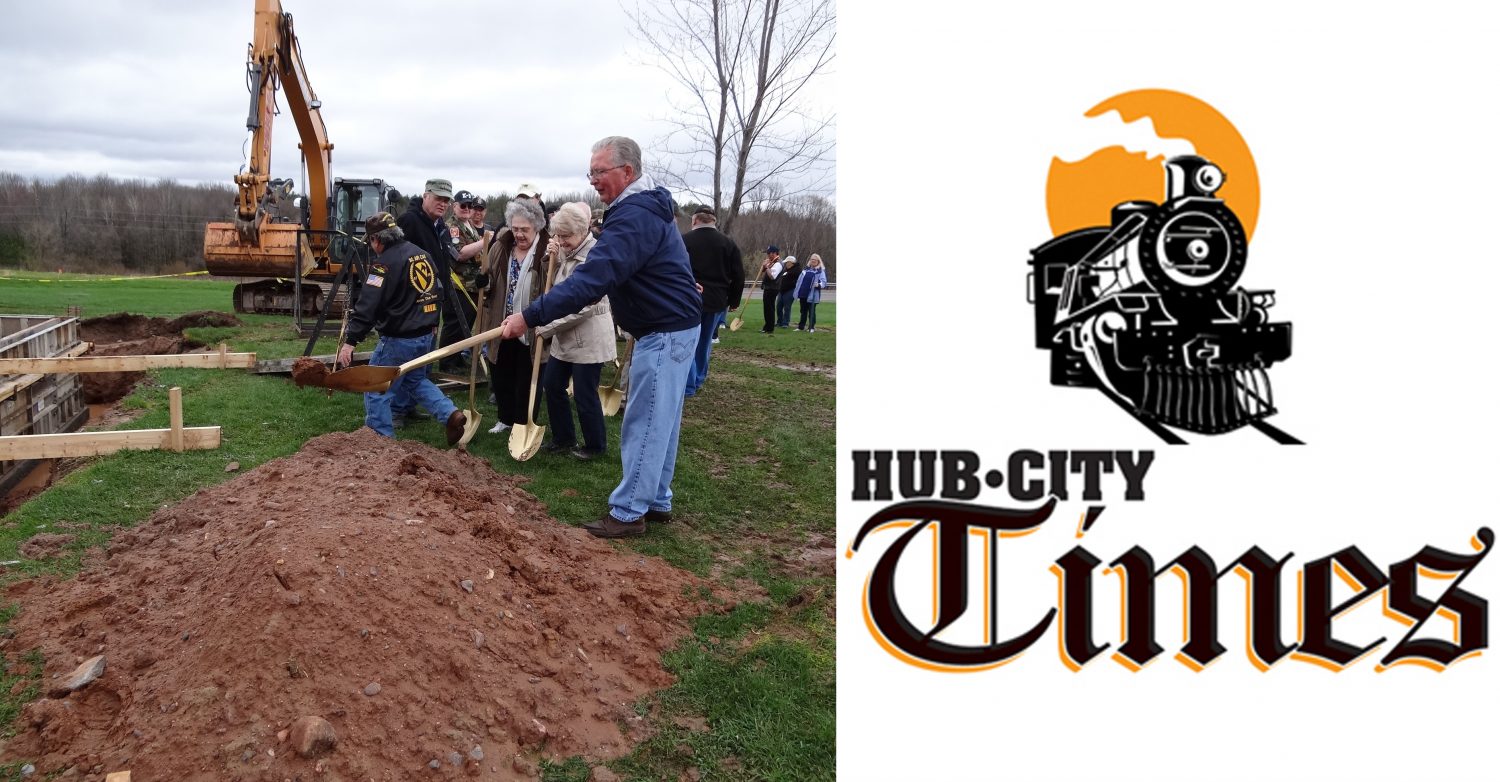Mike Olson, Military Working Dog Tribute Committee member and handler, participates in the groundbreaking for The Military Working Dog Tribute at The Highground Veterans Memorial Park on April 20.