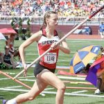 Spencer freshman Hannah Zastrow competed in the Division 3 girls pole vault Saturday at the 2017 WIAA State Track & Field Championships at UW-La Crosse. She finished ninth with a vault of 9 feet 6 inches.