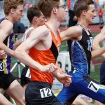 Stratford’s Cade Lehman runs in the Division 2 boys 3,200 meters at the 2017 WIAA State Track & Field Championships on Friday at UW-La Crosse. Lehman placed 10th in the event.