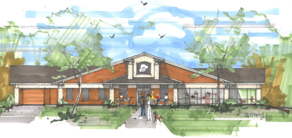 A rendering the planned new Marshfield Area Pet Shelter facility.