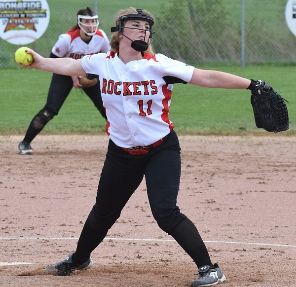 Spencer sophomore pitcher Tiffany Meinders was one of four Rockets chosen to the first team of the 2017 All-Cloverbelt Conference East Division Softball Team.