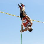 Spencer senior Noah Zastrow clears the bar in the Division 3 boys pole vault on Friday at the 2017 WIAA State Track & Field Championships at UW-La Crosse. Zastrow won the event with a vault of 15 feet 4 inches.