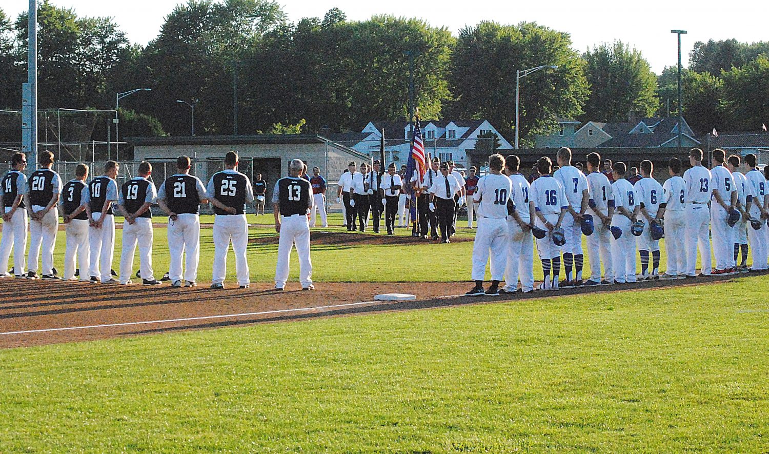 Teams participate in opening ceremonies at the Wisconsin Class AAA State American Legion Baseball Tournament at Jack Hackman Field in Marshfield in July 2016. Marshfield will host the state junior 17U state tournament July 19-23, 2017, at Hackman Field.
