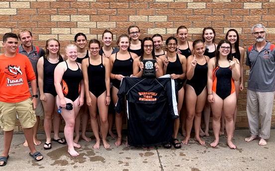 The Marshfield High School girls swim team won the Hatchet Relays at Tomahawk High School on Friday to open its 2017 season. (Submitted photo)