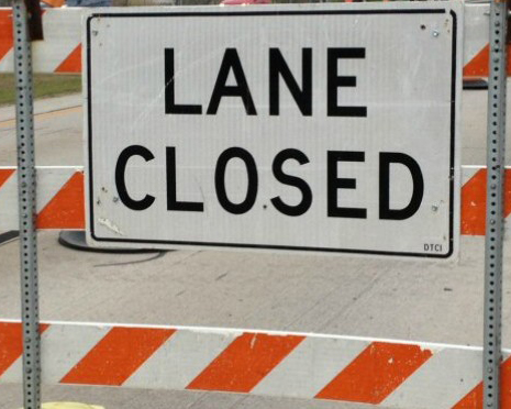 Lane closed